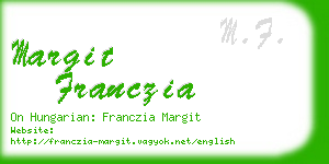 margit franczia business card